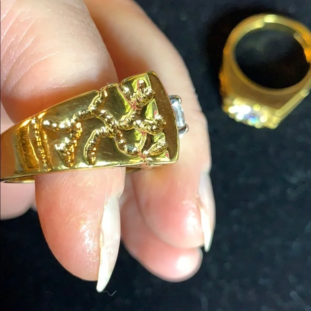 Costume CZ Golden Color Statement Rings - WOW!!!!